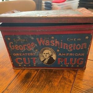 George Washington Cut Plug Tin VINTAGE